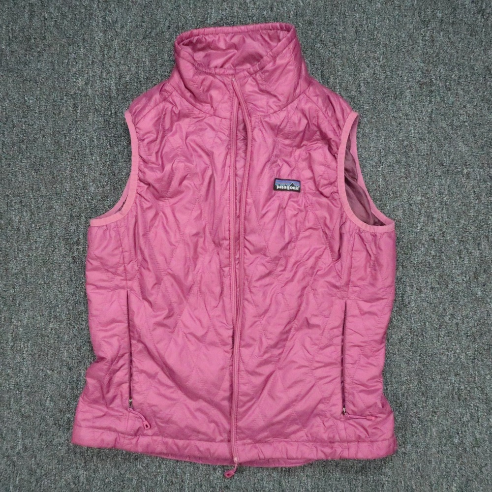Patagonia Vest Womens Small Pink Nano Puff Full Zip Quilted Sleeveless *